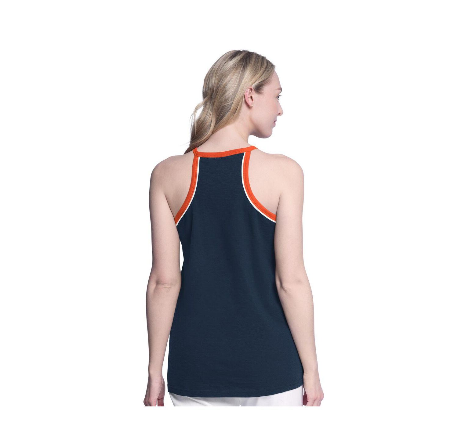 Women's Navy Houston Astros Curveball Racerback Tank Top