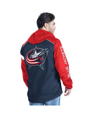Men's&nbsp;Navy/Red Columbus Blue Jackets Lateral Half-Zip Hoodie