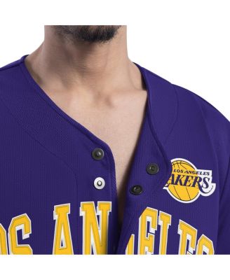 Men's Purple Los Angeles Lakers Adaptive Star Player Fashion Baseball Jersey