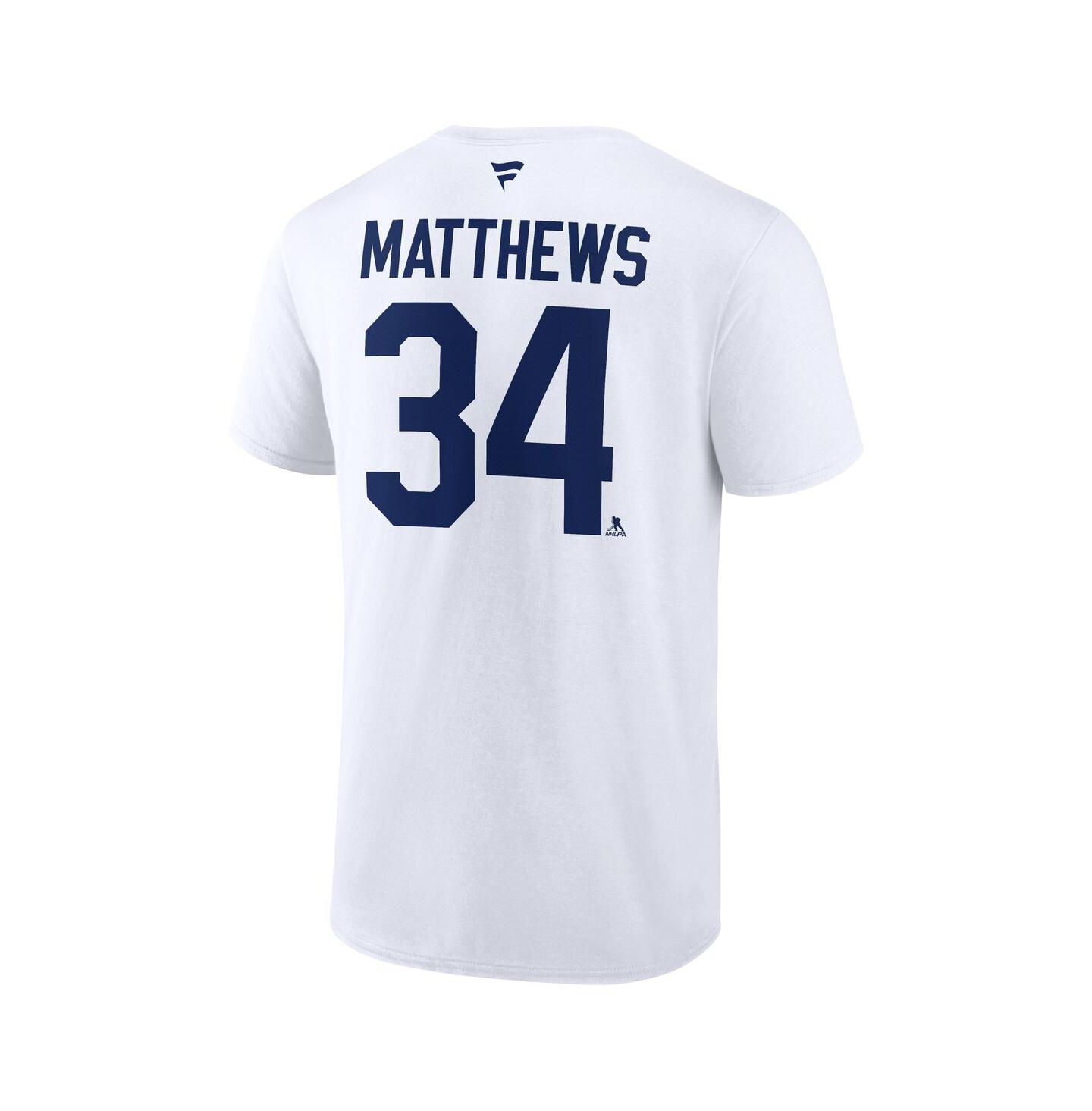 Мужская футболка Fanatics Auston Matthews White Toronto Maple Leaf's Authentic Stack Name & Number — фото 3