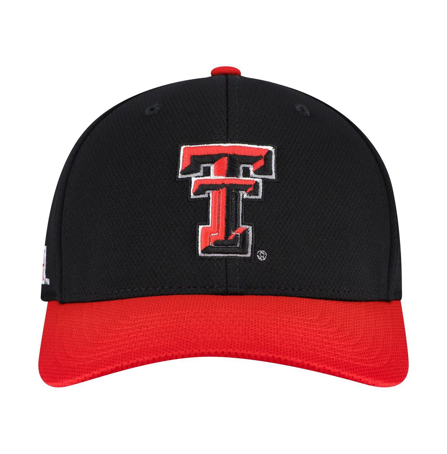 Мужская кепка Top of the World Black/Red Texas Tech Red Raiders Reflex Two-Tone Flex Hat — фото 2