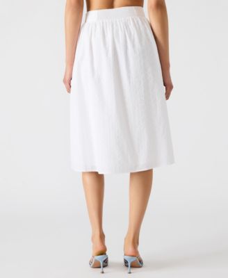 Women's Cotton Embroidered Midi Skirt 