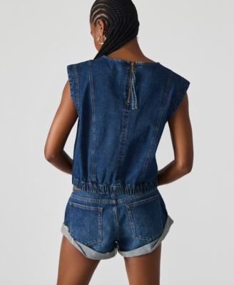 Women's Sleeveless Denim Leila Top