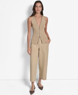 Women's Two-Way Zipper Sleeveless Sweater