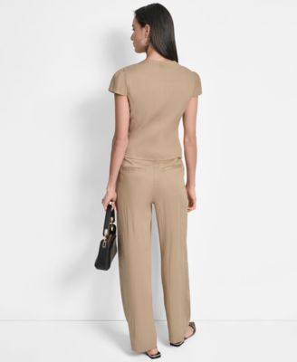 Women's Weathered Twill Square-Neck Top