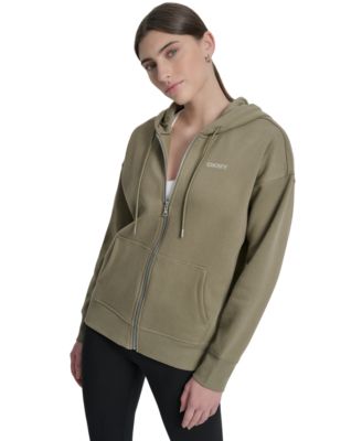 DKNY - Women's Studded Mini-Logo Full-Zip Hoodie