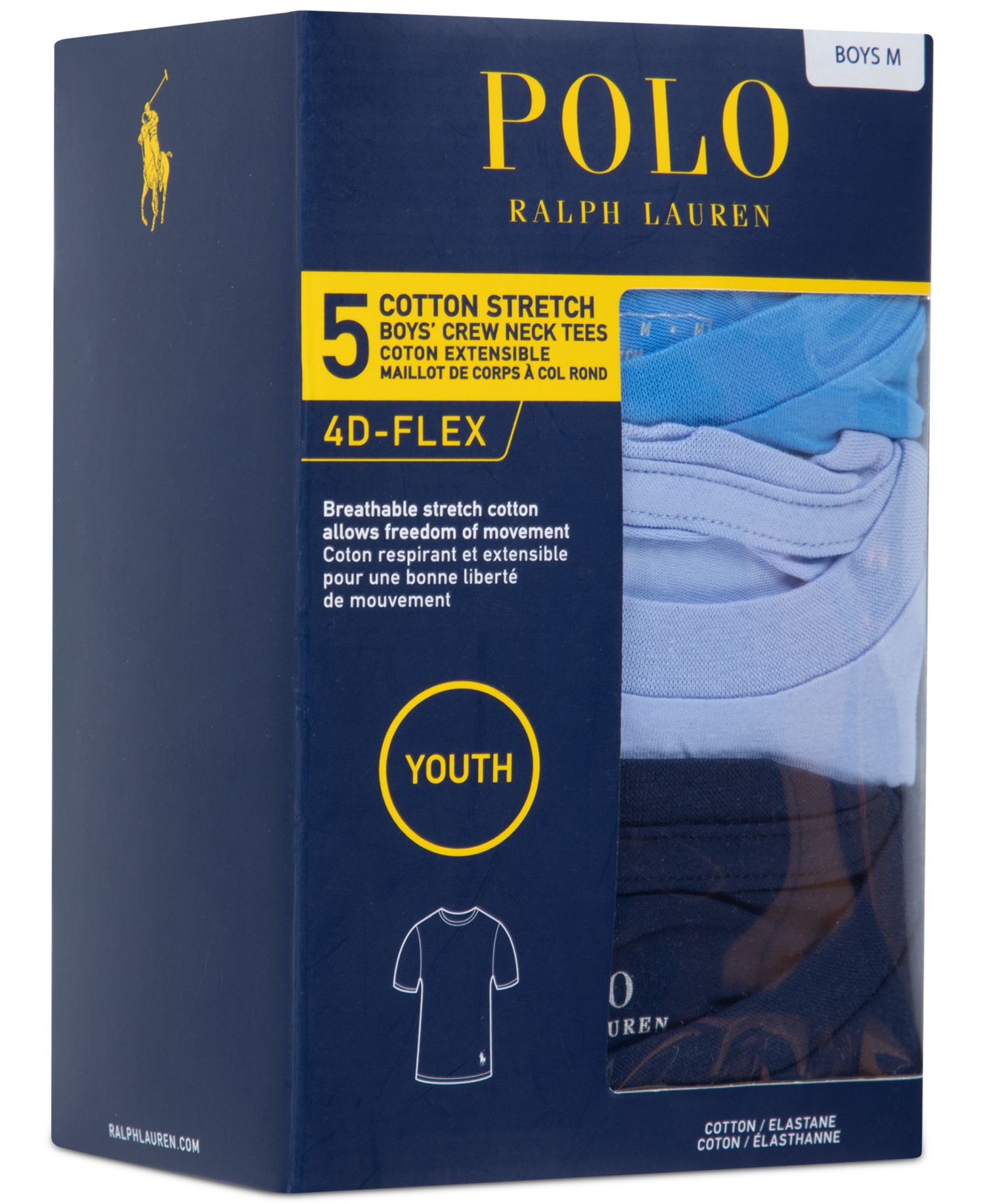 Big Boys Crewneck Undershirts, 5 Pack