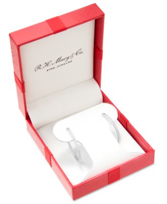 Diamond Hoop Earrings (1 ct. t.w.) in 14k White Gold or 14k Yellow Gold, Exclusively at Macy's