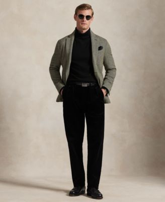 Men's Waffle-Knit Fleece Turtleneck