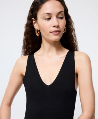 Women's V-Neck Fit & Flare Midi Dress 