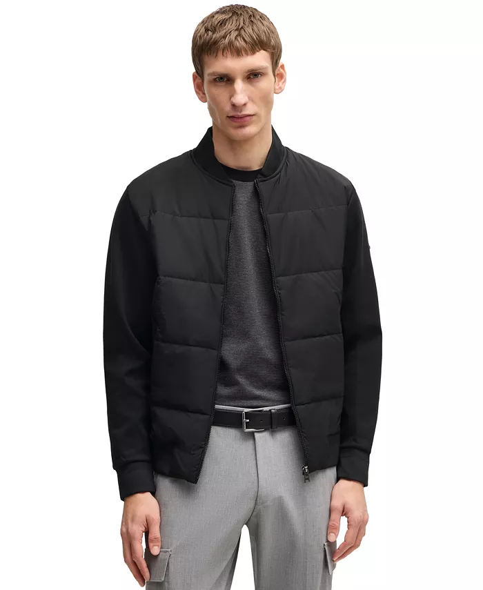Men's Cotton-Blend Zip-Up Padded Jacket