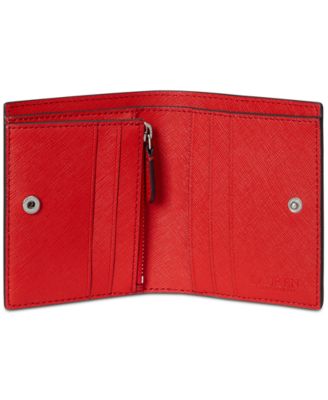 Lauren Ralph Lauren Crosshatch Leather Compact Wallet - Macy's