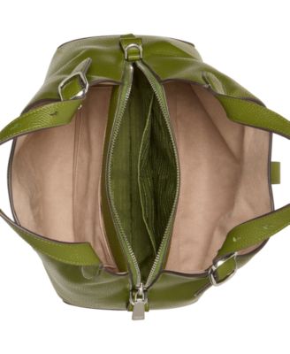 Deco Medium Pebbled Leather Crossbody Tote Bag