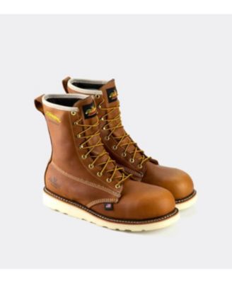 American Heritage Waterproof 8" Tobacco Safety Toe Work Boots for Men