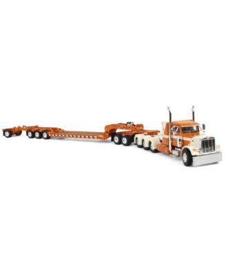 DCP 1/64 Peterbilt 379 Tri-Axle Flat Top with Fontaine Magnitude Tri-Axle Lowboy Trailer with Booster & Stinger 60-2016