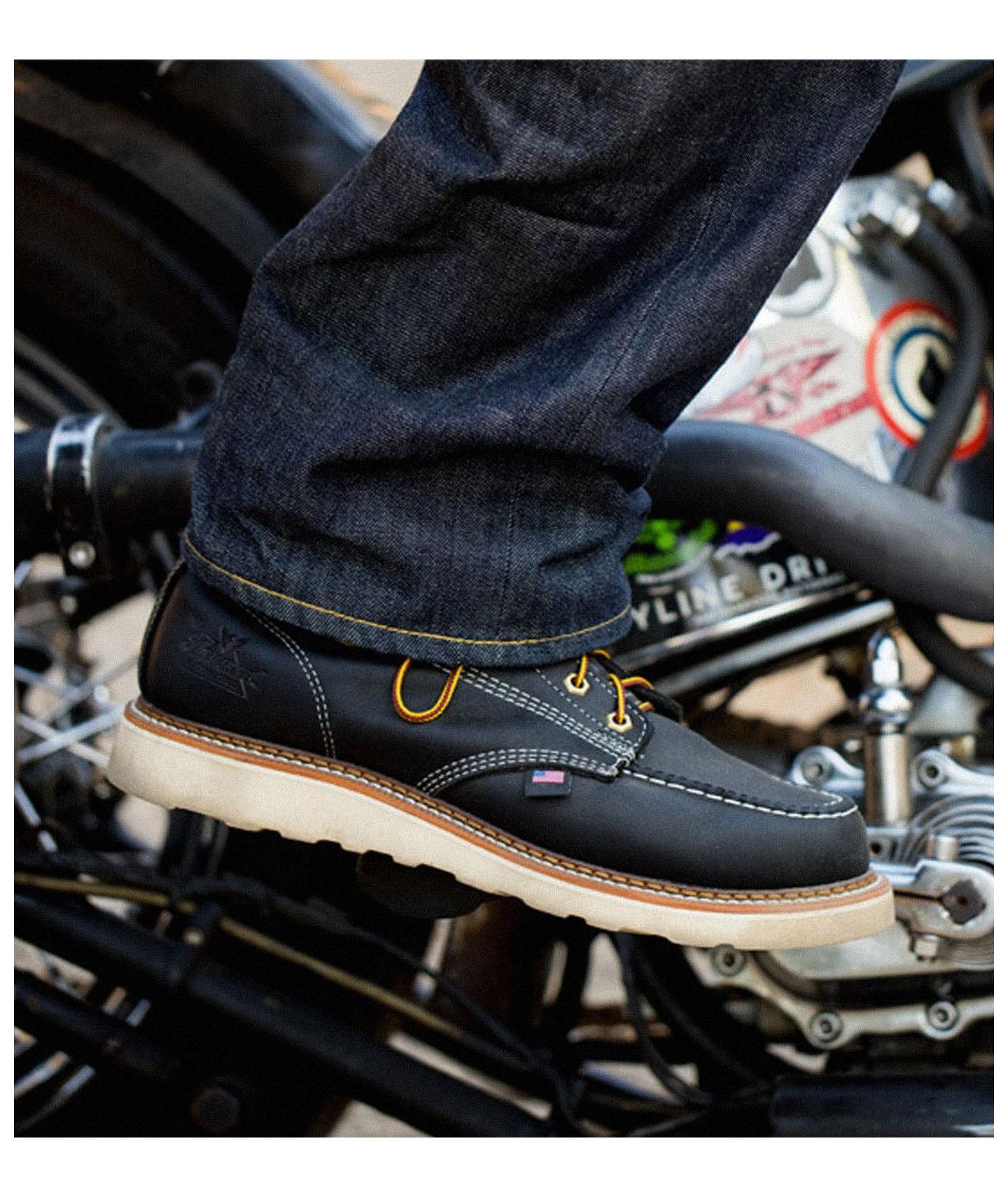 Мужские ботинки Thorogood American Heritage 6" Black Moc Toe Work Boots for Men, цвет: Чёрный — фото 6