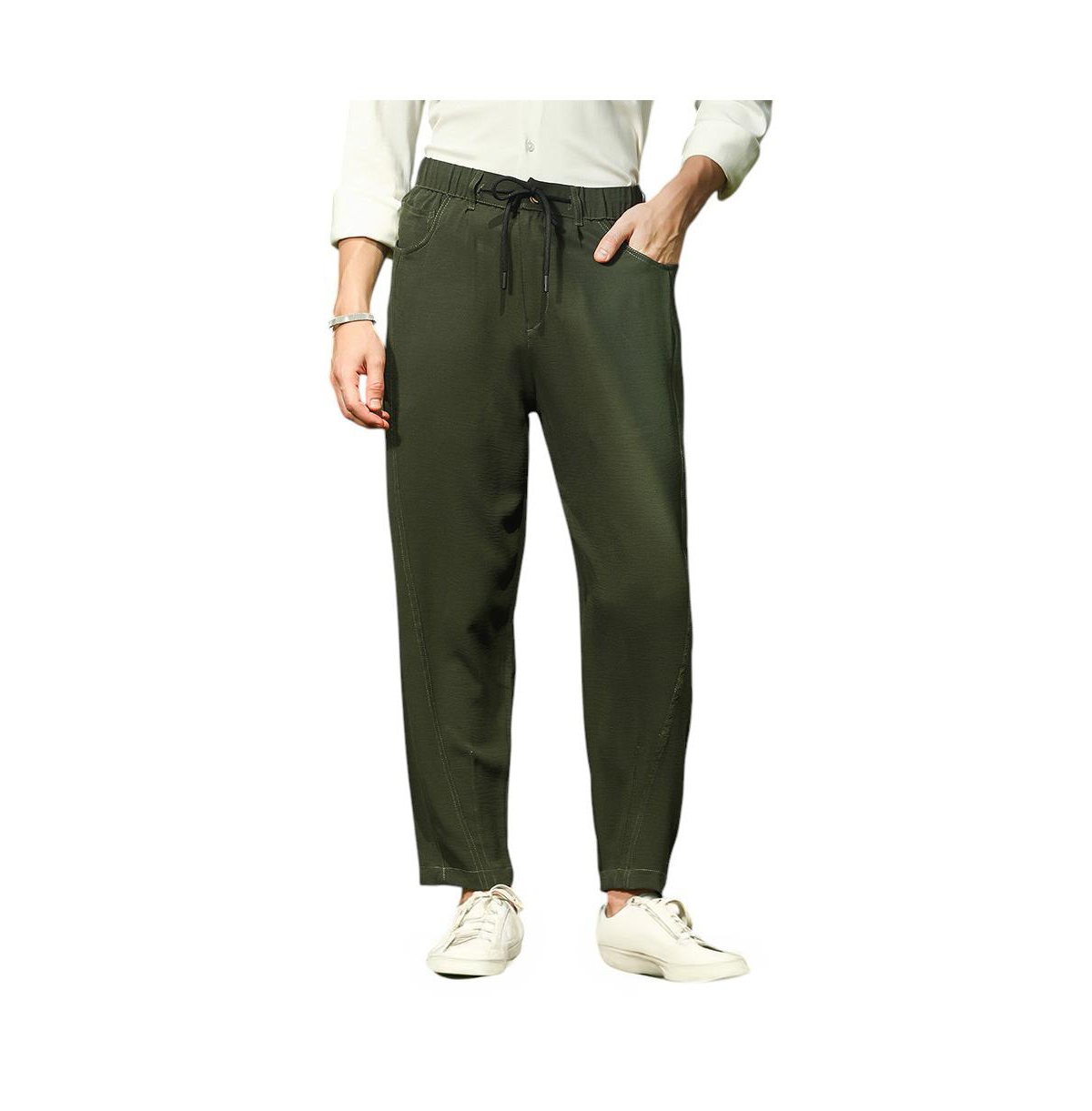 Men's Sacramento Green Tapered Tailored Trousers - Green