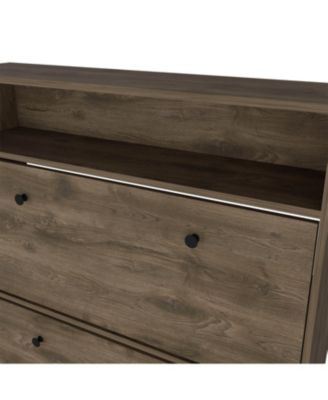 Wayne Shoe Rack 46" H, One Open Storage Shelf, Two Internal Storage Drawers, Two Doors