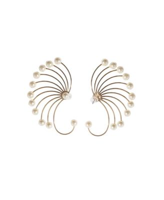 Gold-Plated Swirl Stud Earrings