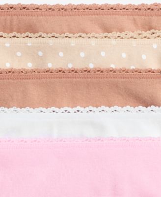 Women's 5-Pc. Cotton Ribbed Bikini Underwear, Macy's Exclusive