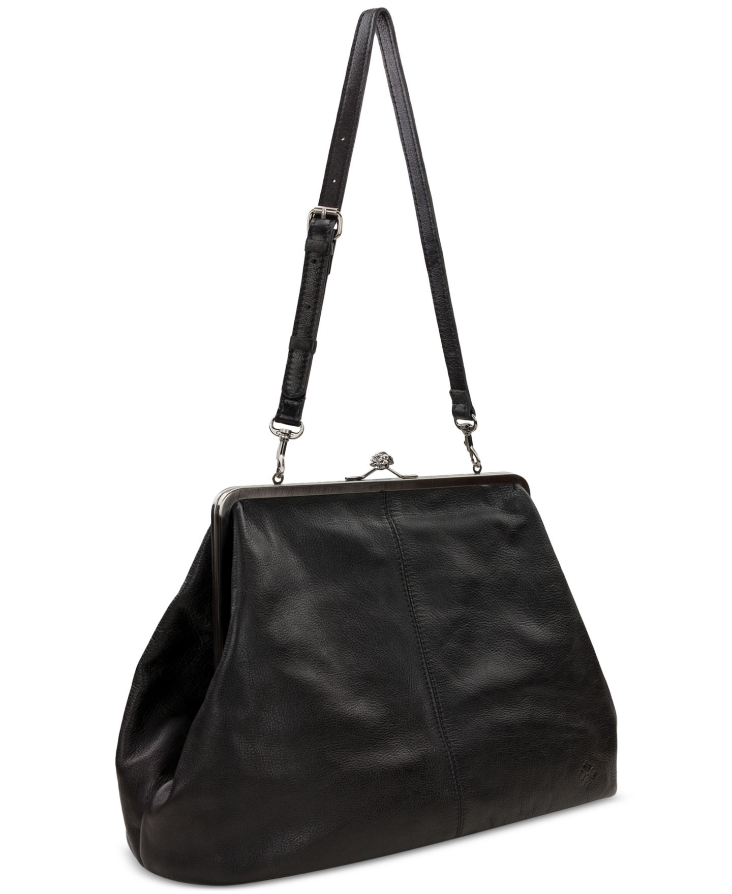 Женская сумка Patricia Nash Serafina Extra-Large Leather Kiss-Lock Frame, цвет: Чёрный — фото 3