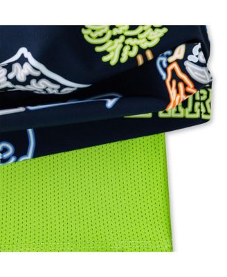 Men's 5.5" Navy Seattle Seahawks The Neon Lined Classic Swim Trunks