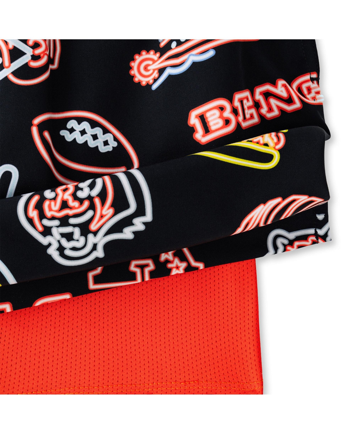 Chubbies Men's 5.5" Black Cincinnati Bengals The Neon Lined Classic Swim Trunks In Multi