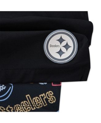 Men's 5.5" Black Pittsburgh Steelers Lined Classic Swim Trunks