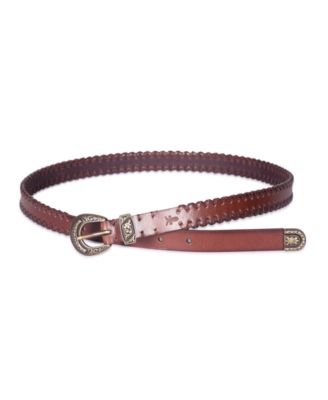 Women's Leather Laced Buckle Belt