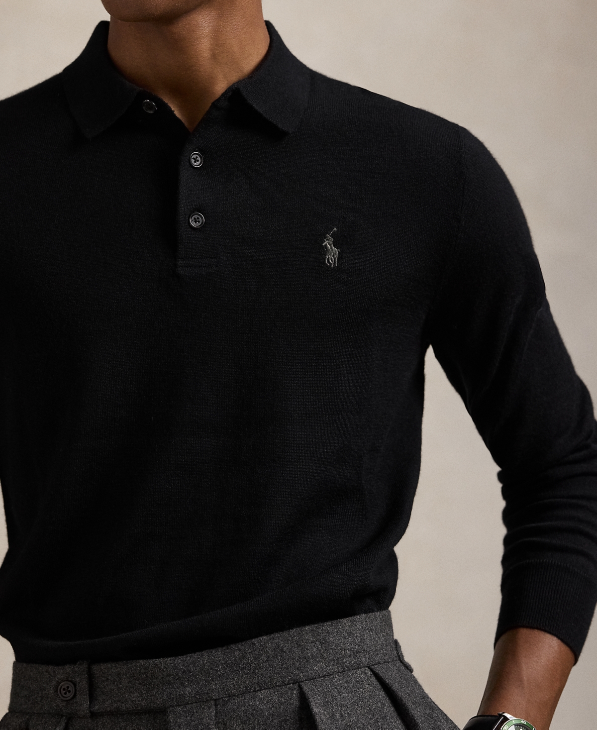 Polo Ralph Lauren Men's Wool Polo-Collar Sweater