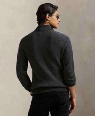 Men's Washable Wool Quarter-Zip Sweater