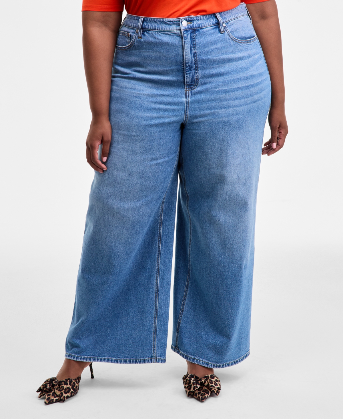 On 34th Trendy Plus Camden High-rise Wide-leg Jeans, Macy's Exclusive