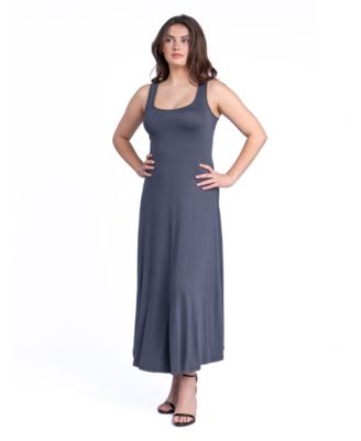 Petite Slim Fit A-Line Sleeveless Maxi Dress