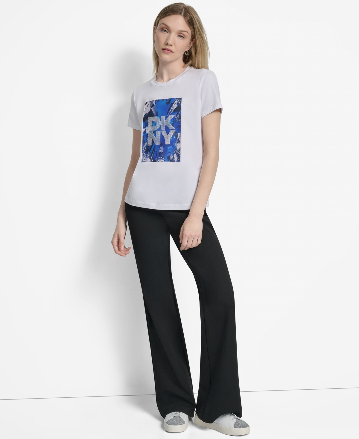 Dkny Skyscraper Graphic T-shirt In White