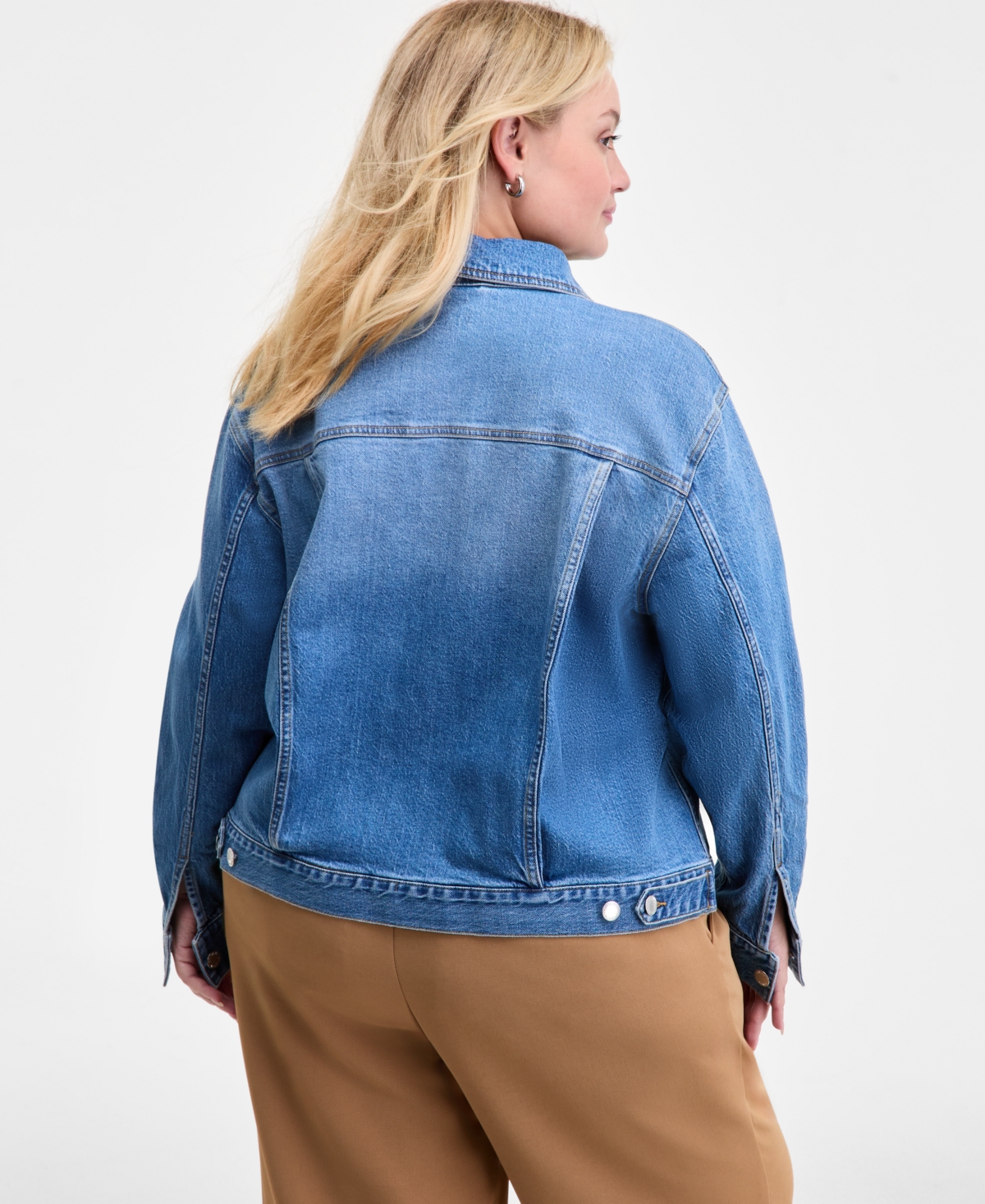 On 34th Trendy Plus Denim Trucker Jacket, Macy's Exclusive