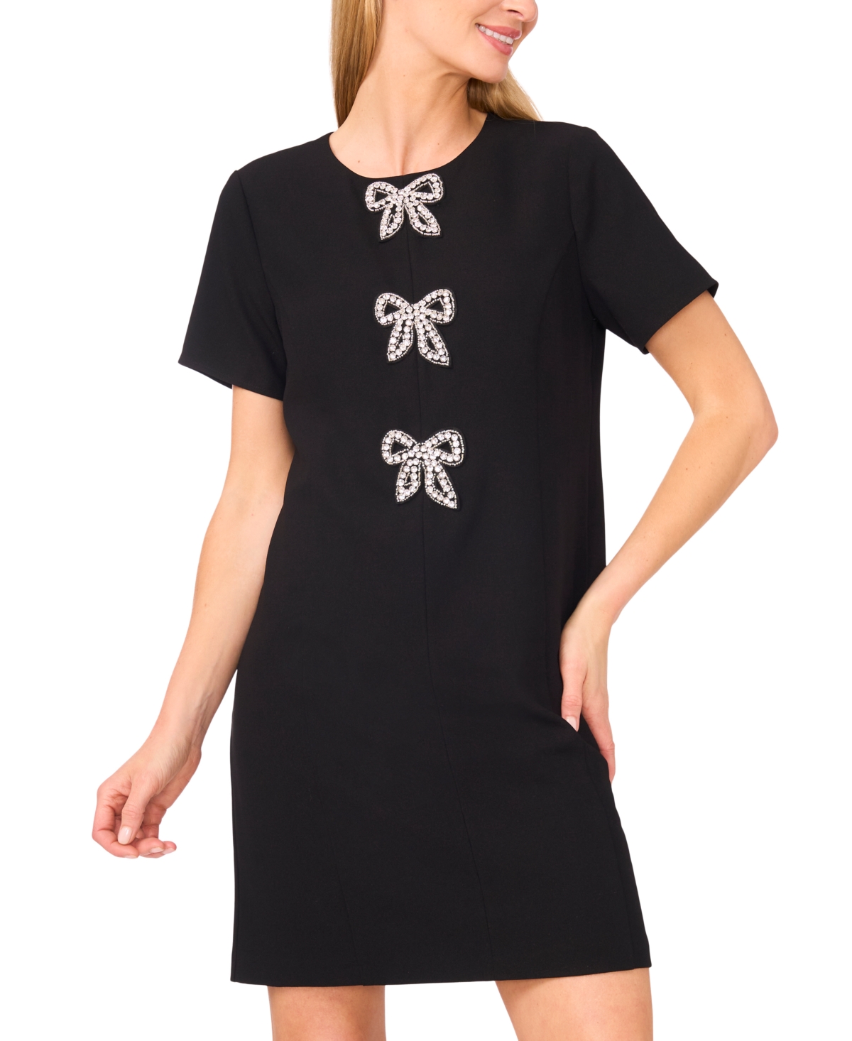 Cece Sequin Bow Shift Dress