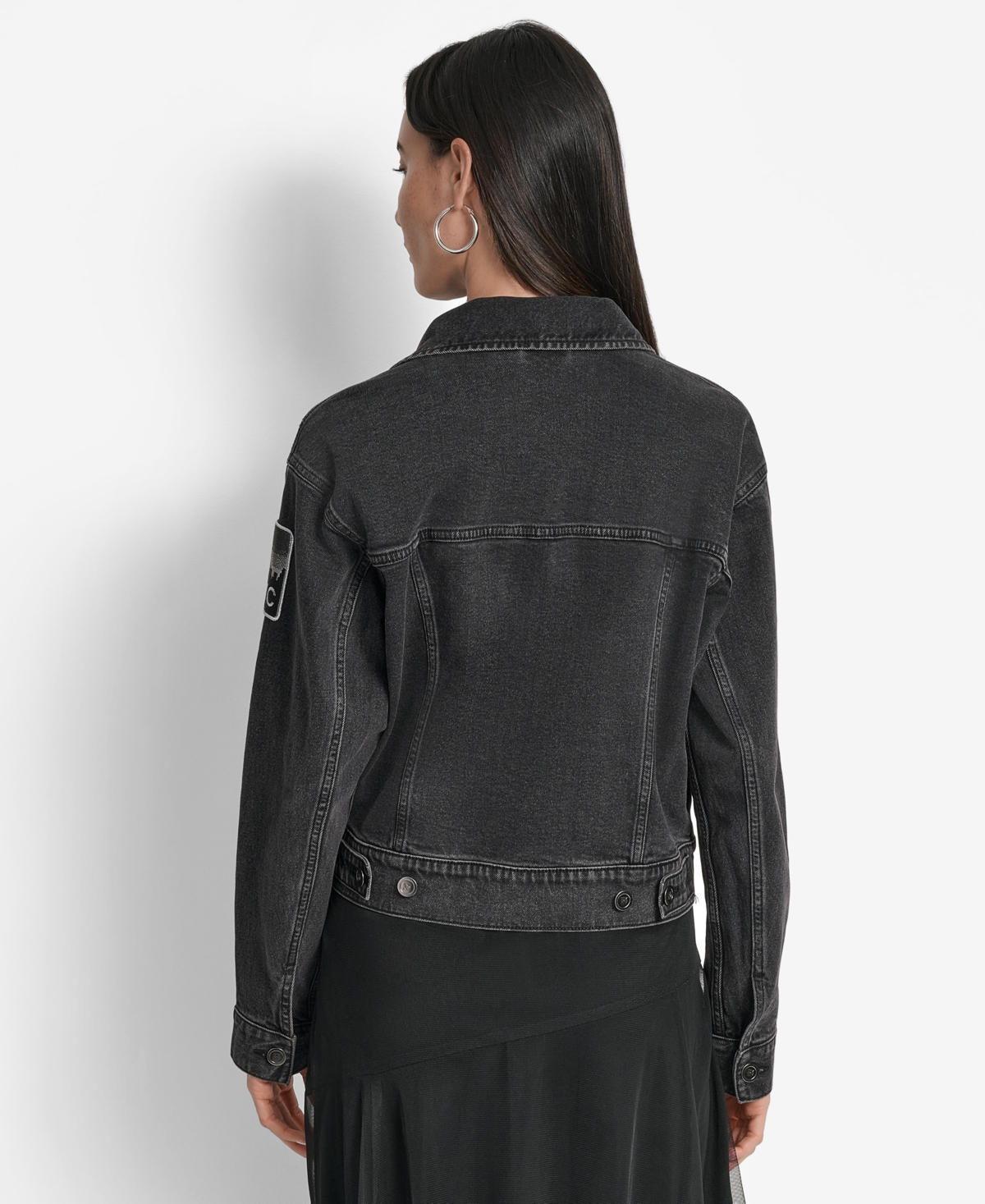 Dkny Women's Pins & Patches Button-front Denim Jacket