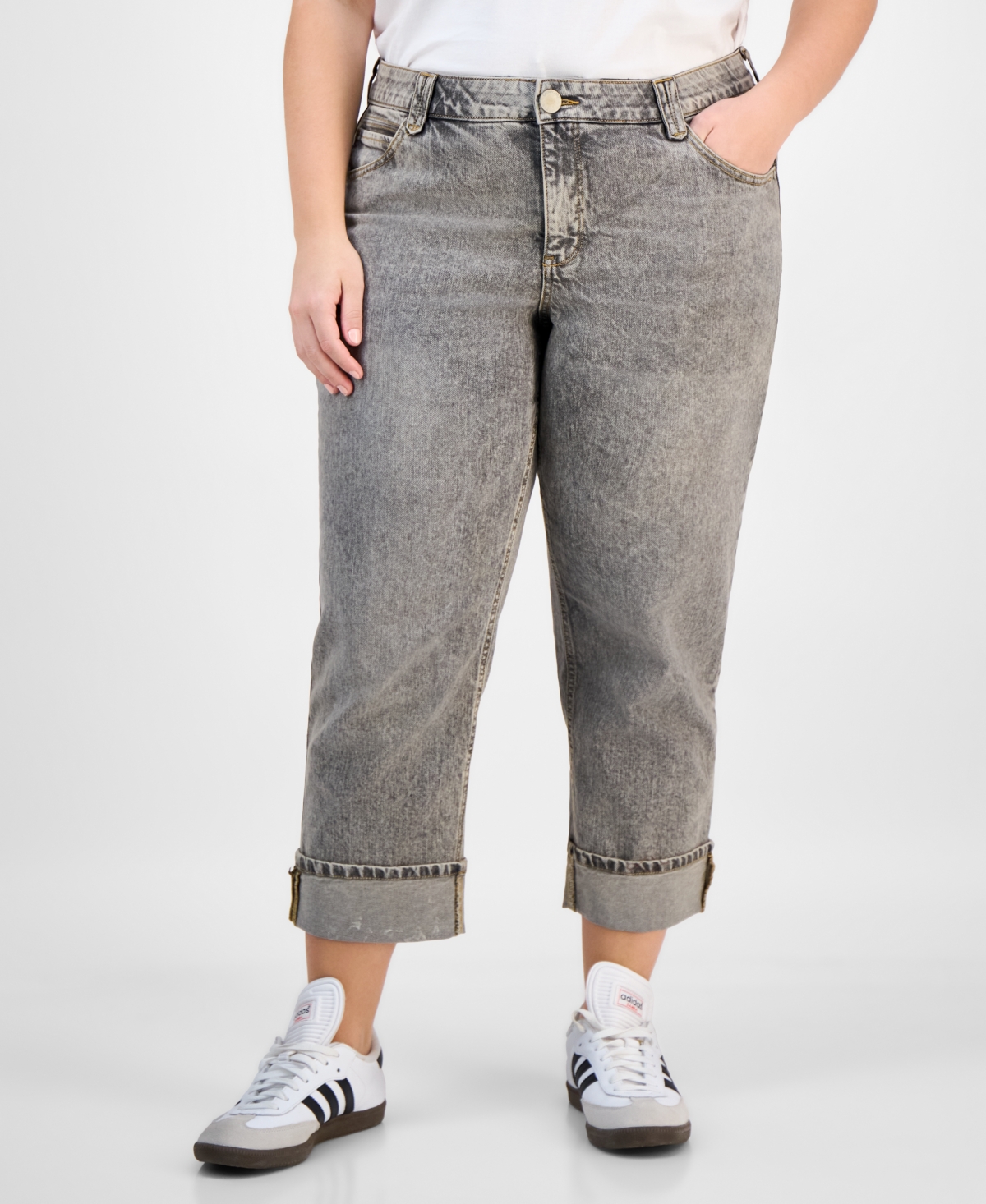 Democracy Trendy Plus Size Absolution Boyfriend Pants In Multi