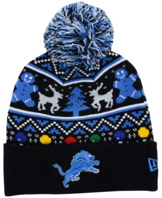 New Era - Detroit Lions Christmas Sweater Pom Knit Hat