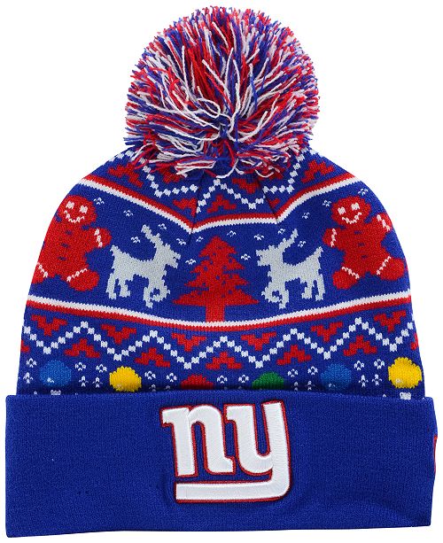 New Era New York Giants Christmas Sweater Pom Knit Hat Reviews
