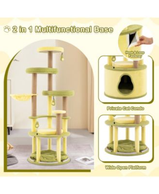Large Avocado Cat Tree Multi-level Cat Tower with Private Condo
