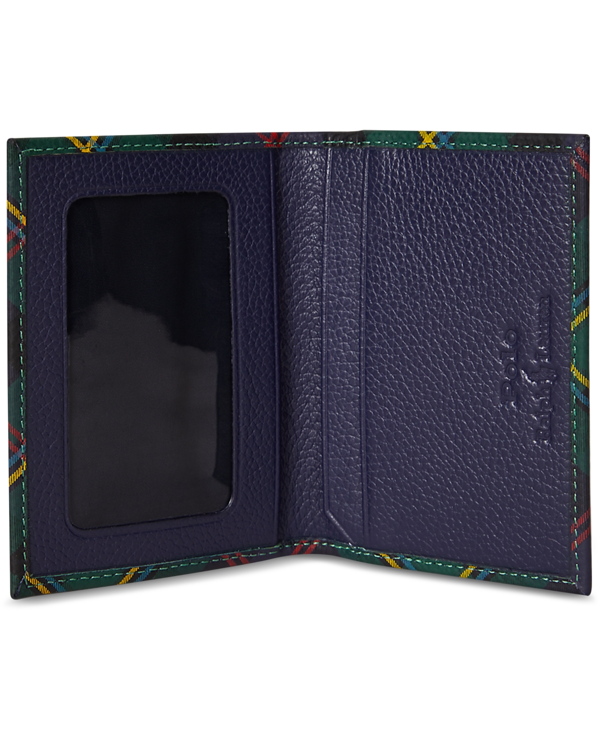 Polo Ralph Lauren Men's Plaid Leather Folded Card Case