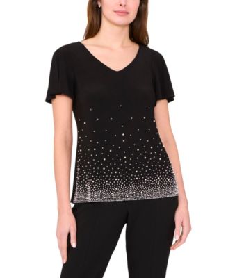 MSK - Women's V-Neck Short-Sleeve Top