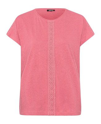 Embroidered Trim Cotton Linen Tee