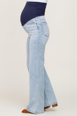 Maternity Light Blue Wide Leg Jeans