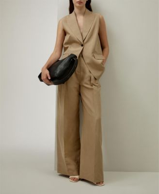 Single Button Sleeveless Lapel Blazer