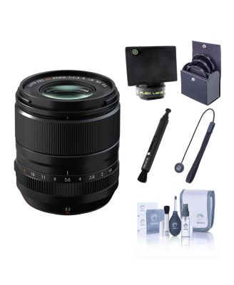 XF 33mm f/1.4 R LM WR Lens,  Bundle with 58mm Essentials Filter Kit, Lens Shade, Cleaning Kit, Lens Cap Tether