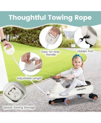 Wiggle Car with Hauling Rope Ride on Toy with Under-Seat Storage