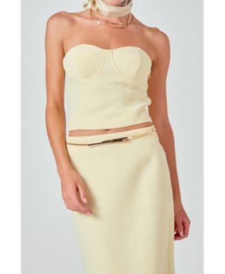 Women's Tweed Strapless Top
