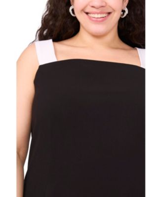 Plus Size Sleeveless Square-Neck Midi Dress